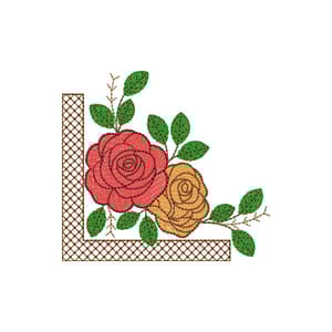 Moldura canto arranjo de rosas
