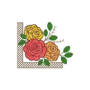 Moldura canto arranjo de rosas