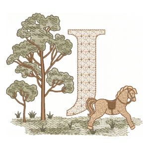Matriz de bordado Cavalo Campo I