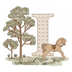 Matriz de bordado Cavalo Campo J
