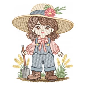 Farm Girl (Quick Stitch) Embroidery Design