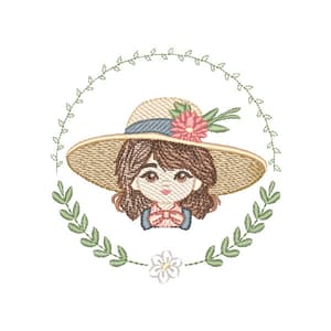 Frame Farm Girl (Quick Stitch) Embroidery Design