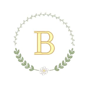 Frame with Initials (Quick Stitch) Embroidery Design