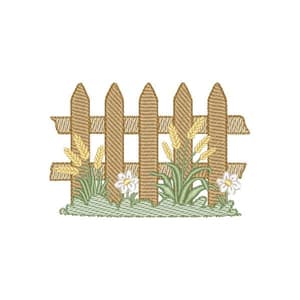Matriz de bordado Cerquinha com Flores (Pontos Leves)