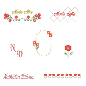Pacote de Matrizes Moldura Com Florzinhas