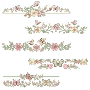  Barrinhas com Floral e Borboletas