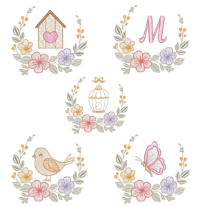 Little Bird and Frames (Quick Stitch) Design Pack