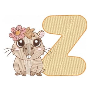 Letra Z com Bebê Capivara (Pontos Leves)