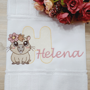 Letra H com Bebê Capivara (Pontos Leves)