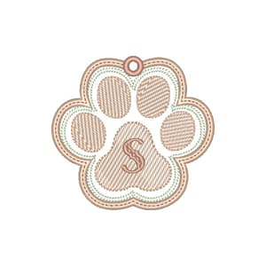 Chaveiro Patinha com Inicial (Projeto no Bastidor)