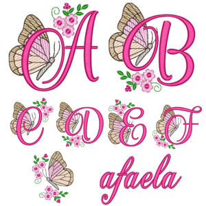  Alfabeto Floral Borboleta com nome para complementar as letras