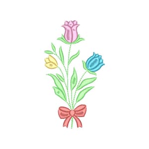 Matriz de bordado Tulipa laço