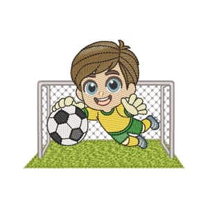 Matriz de bordado Menino Jogando Bola (Pontos Leves)