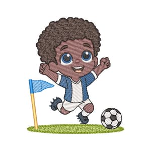 Matriz de bordado Menino Jogando Bola (Pontos Leves)