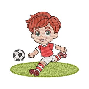 Matriz de bordado Menino Jogando Bola (Pontos Leves)