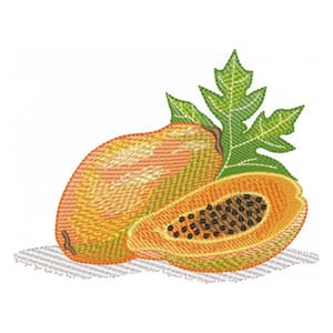 Papaya Fruit Embroidery Design
