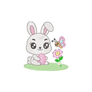 Cute Bunny (Quick Stitch) Embroidery Design