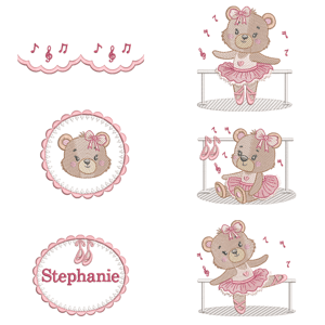 Ballerina Bear (Quick Stitch) Design Pack