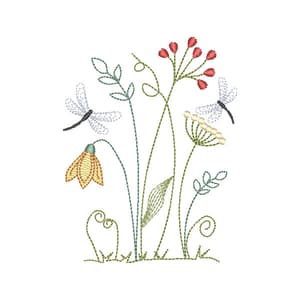 Delicate Floral Embroidery Design
