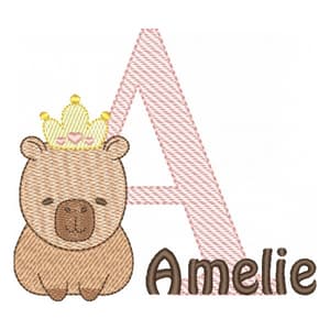 Letra A com Princesa Capivara (Pontos Leves)
