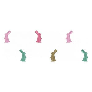 Bunnies Barred Silhouette Embroidery Design