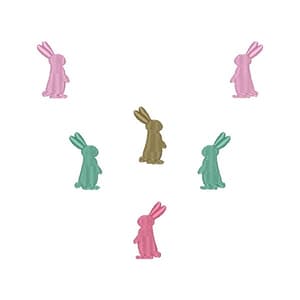 Bunnies Silhouette Corner Guadanapo Embroidery Design
