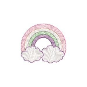 Matriz de bordado Nuvens e Arcoiris
