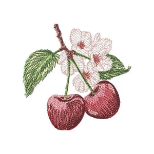 Cherry (Realistic) Embroidery Design