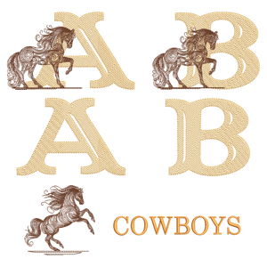 Cowboys Alphabet (Quick Stitch) Design Pack
