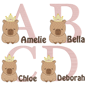 Capybara Princess Alphabet (Quick Stitch) Design Pack
