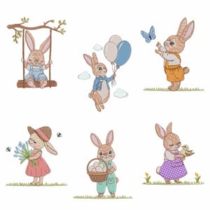 Pacote de Matrizes Coelhinhos Felizes (Pontos Leves)