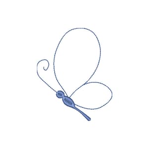 Matriz de bordado Borboleta Minimalista em Contorno
