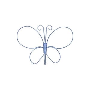 Matriz de bordado Borboleta Minimalista em Contorno