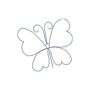 Matriz de bordado Borboleta Minimalista em Contorno