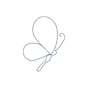 Matriz de bordado Borboleta Minimalista em Contorno