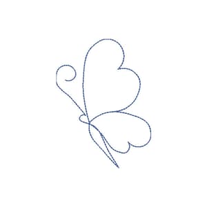 Matriz de bordado Borboleta Minimalista em Contorno