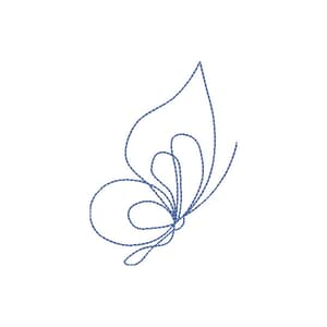 Matriz de bordado Borboleta Minimalista em Contorno