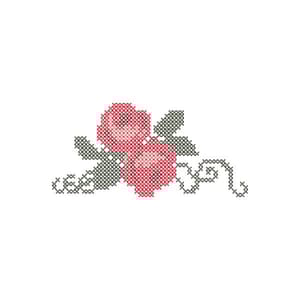 Matriz de bordado Rosas (Ponto Cruz)