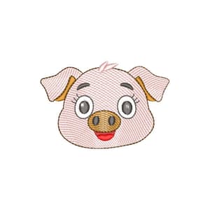 Matriz de bordado Rosto Porquinho Da Fazenda (Pontos Leves)