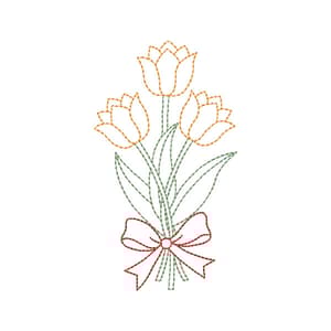 Matriz de bordado Tulipa_ramo