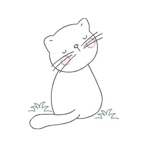 Gato Minimalista em Contorno