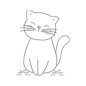 Gato Minimalista em Contorno
