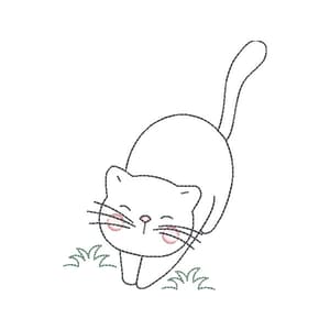 Gato Minimalista em Contorno
