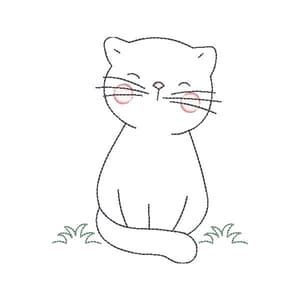Gato Minimalista em Contorno