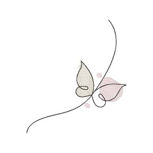 Matriz de bordado Borboleta Minimalista