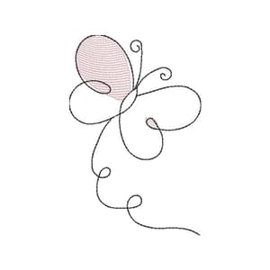 Matriz de bordado Borboleta Minimalista