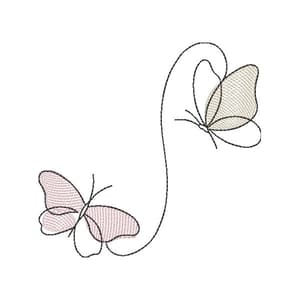 Matriz de bordado Borboleta Minimalista