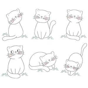  Gato Minimalista em Contorno