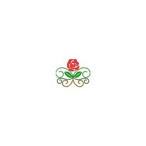 Matriz de bordado Floral ponto corrido com rosa