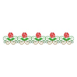 Matriz de bordado Floral ponto corrido com rosas barrado